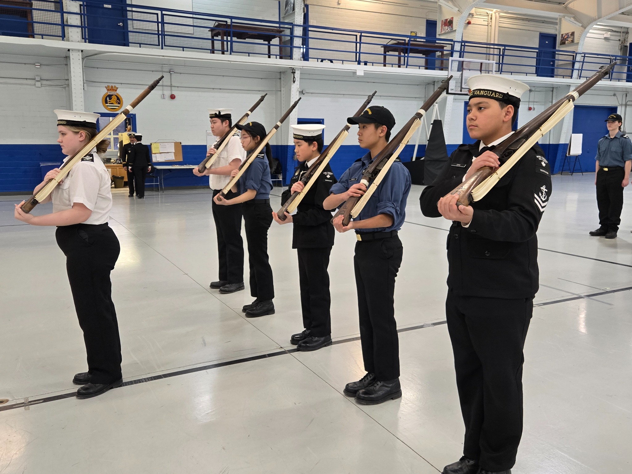 Cadets practicing ceremonial drill