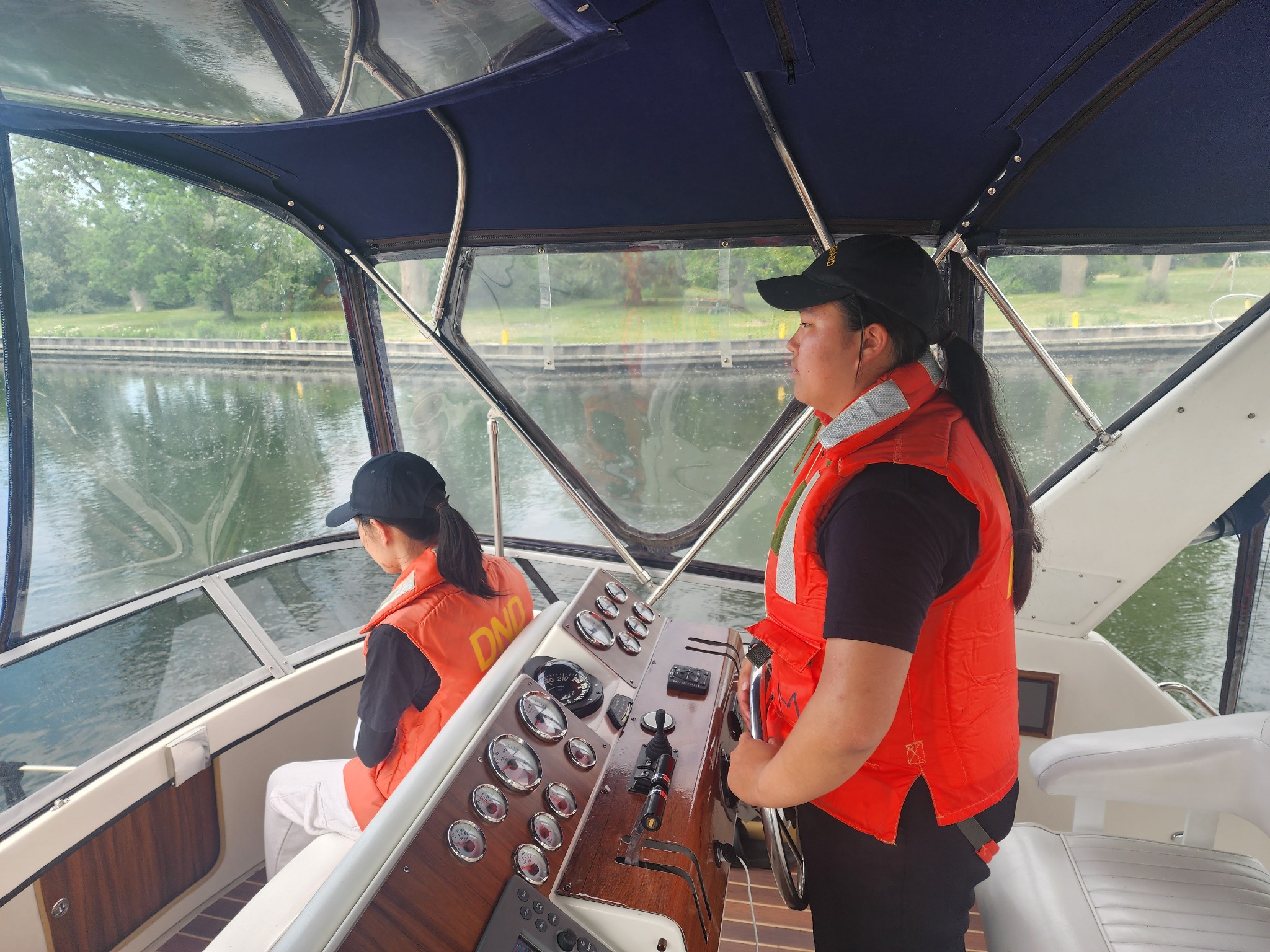 Cadets operating a boat