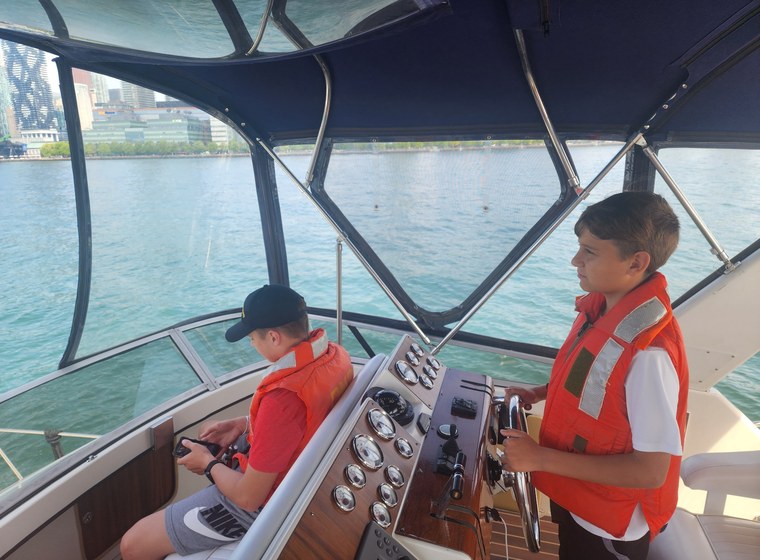 Cadets learning boat handling skills
