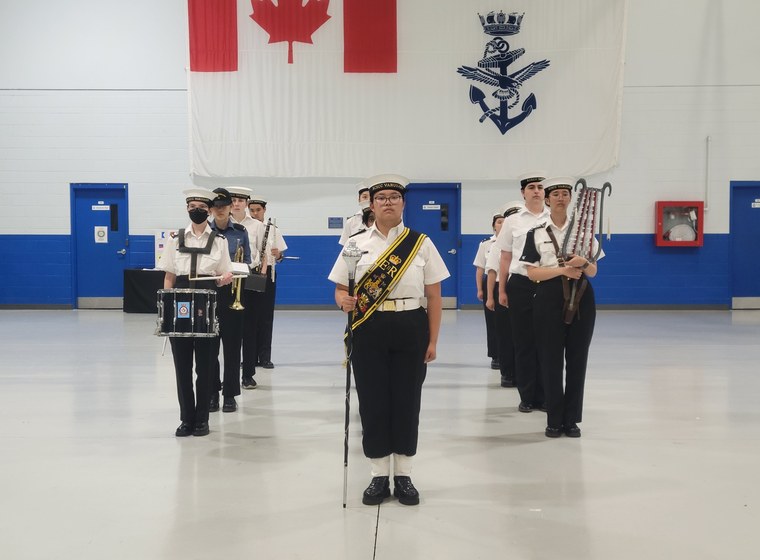 Sea Cadet band in formation