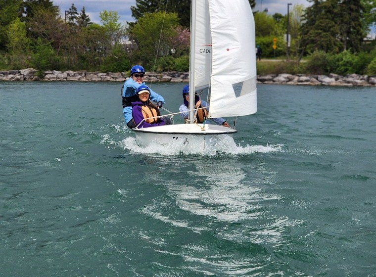 Cadets sailing on the water